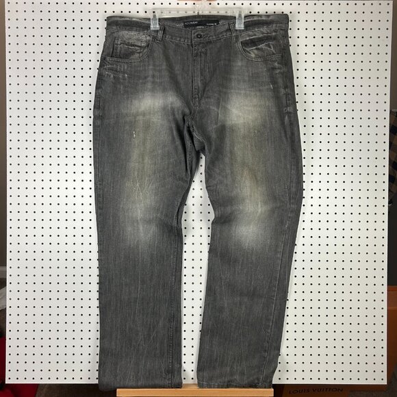 Rocawear Black Grunge Jeans 44x36 Distressed Y2K Gray Skater Punk Gothic Street - Picture 4 of 7